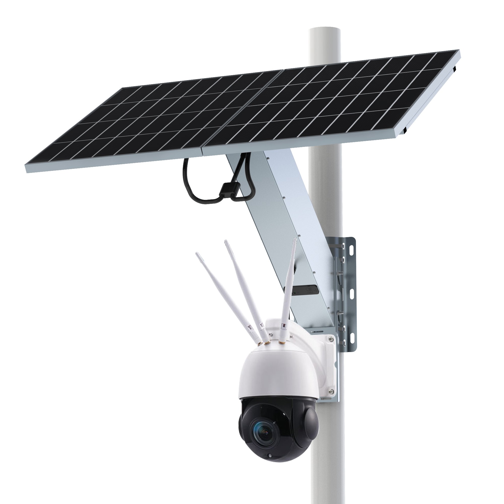 TecDeft 200W 50AH Newest PIR Night Vision Outdoor Wireless PTZ WiFi HD Surveillance Security CCTV camera face recognition