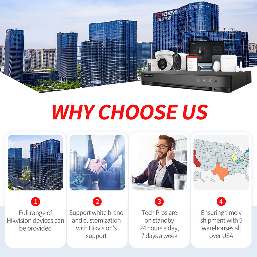 OEM HIK 4MP de Seguridad Home Outdoor Security Surveillance IR Turret POE Camera IP CCTV Camara System