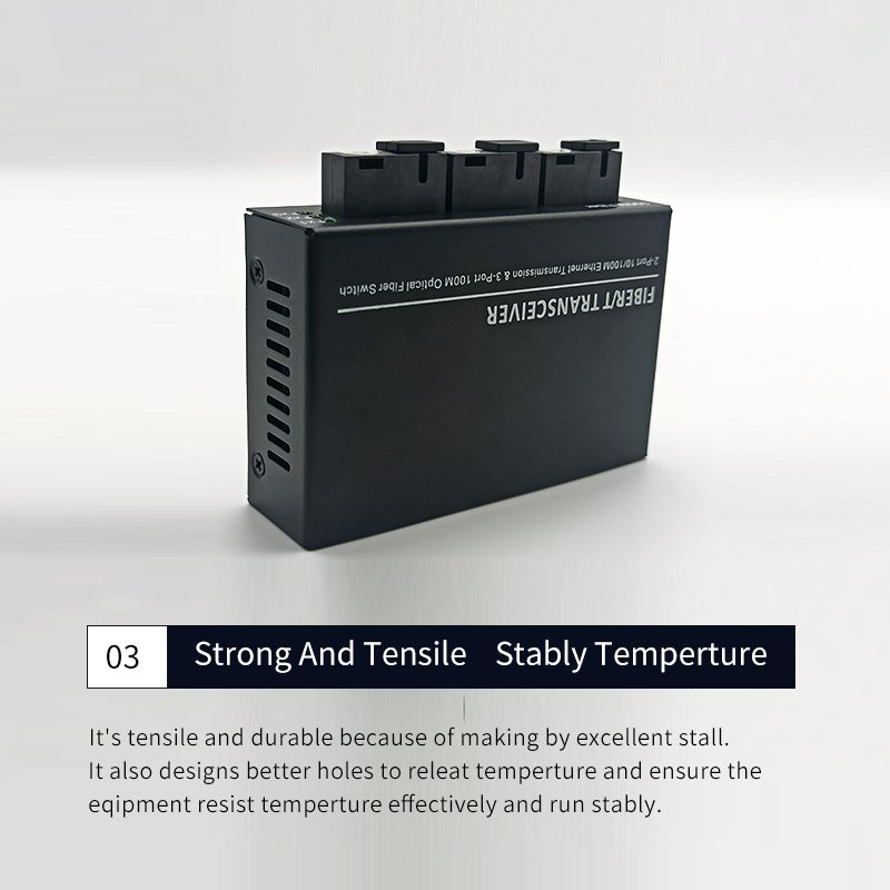 10/100M fiber Converter 2 RJ45 UTP 3 SC Fiber Port Fast Ethernet Fiber Optical Media Converter 3F2E