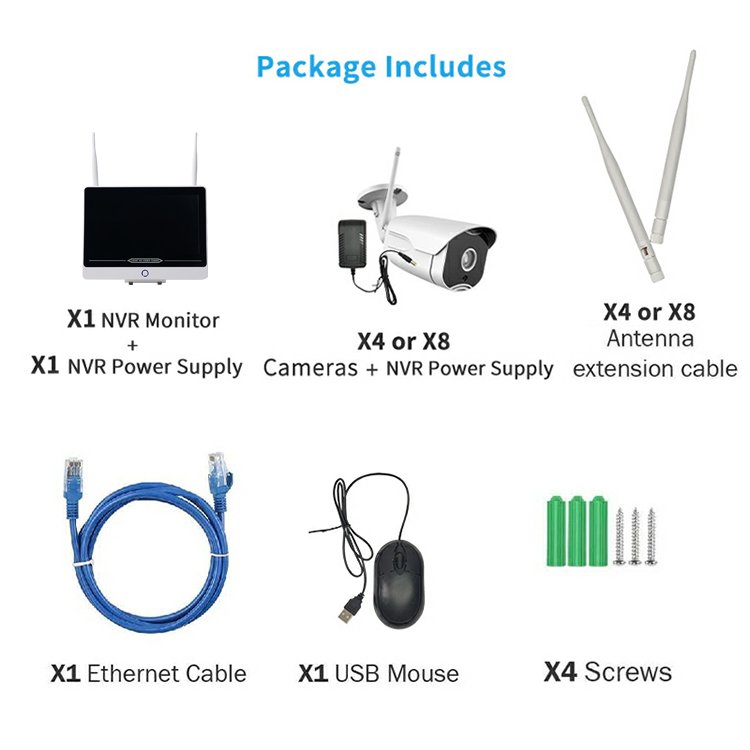 Poe Nvr Kit Video Surveillance Set Cctv System 8 Channel With Monitor Cctv Set 8 Camera