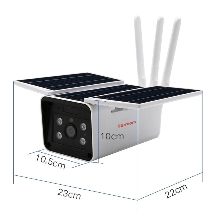 Lermom Wireless hd 1080p infrared night vision 2 Way Audio gsm WiFi outdoor security solar cctv camera