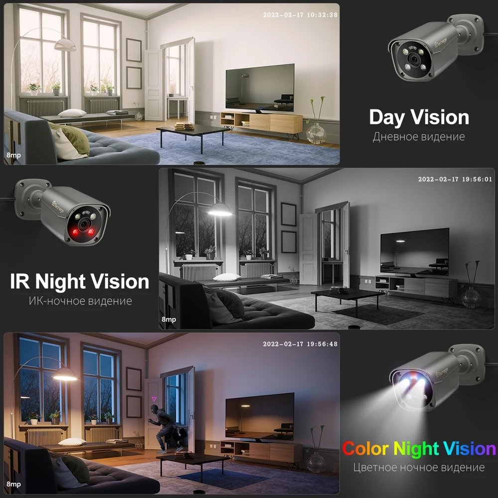 8MP Resolution 16-Channel NVR Kit with Night Vision Two-Way Audio Motion Tracking Cloud Storage for Industrial Facility Security