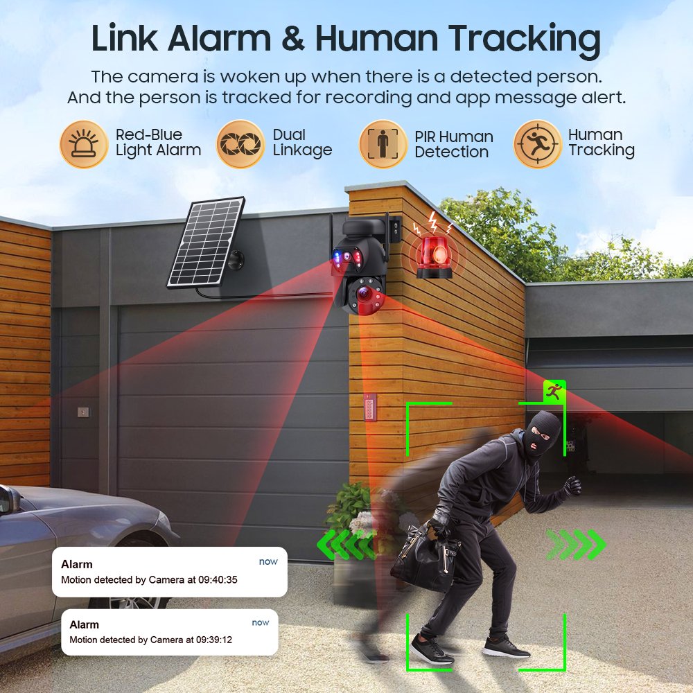 20X ZOOM solar camera 4g sim card network camera full HD 6mp color night vision outdoor camera for home security surveillance