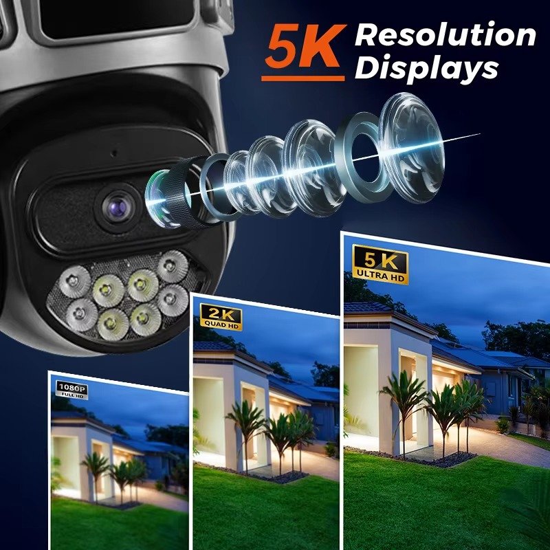 10MP Dual Lens Outdoor Wifi Security Camera Night Vision Full Color AI Motion Detection CCTV Camera System