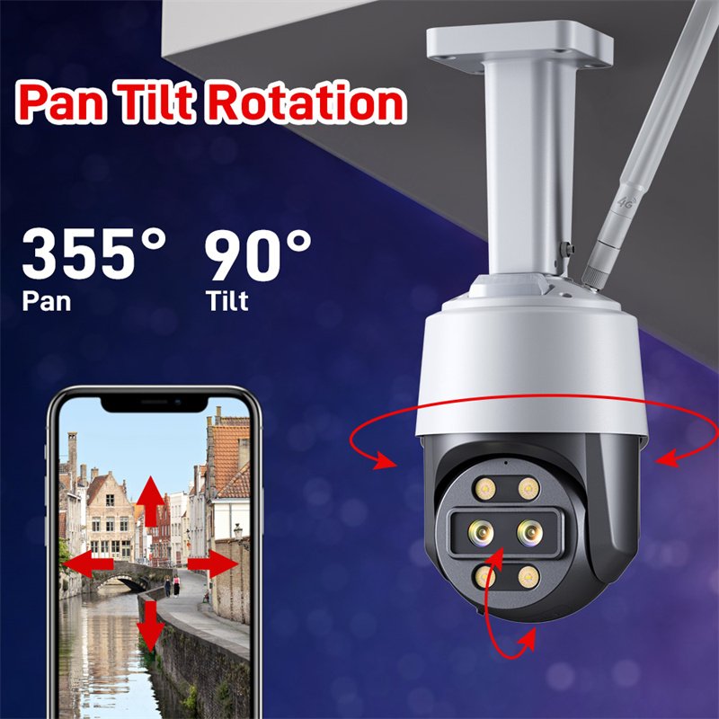 8K 16MP Outdoor 2 Lens 10x Zoom Surveillance Cctv Wifi Security Camera System Ip Network Camera Ptz Dual Lens Camera