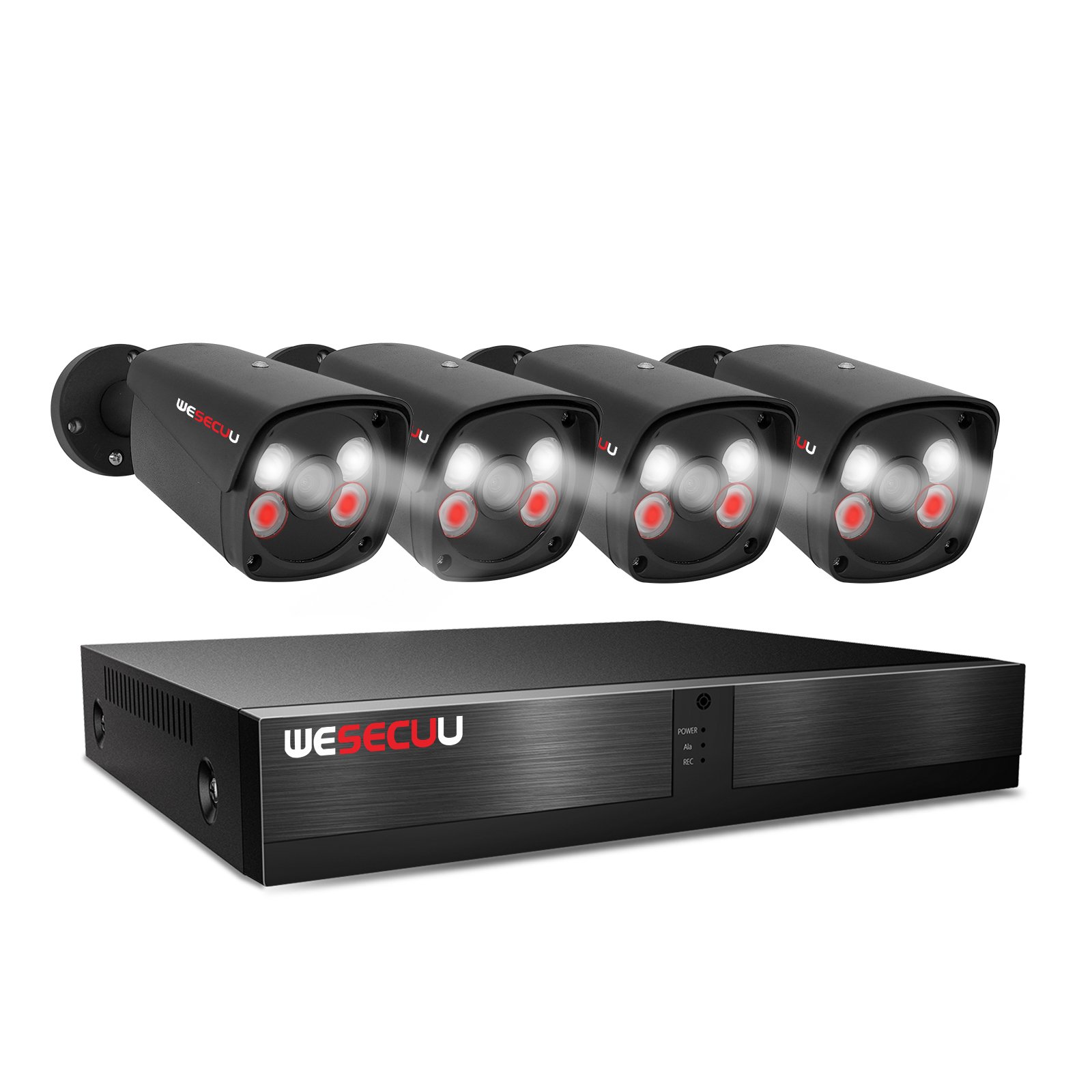 WESECUU 5mp 4k 8mp 4 8 Channel Ip Poe Nvr Home Outdoor Security Camera Surveillance Cctv System Kit