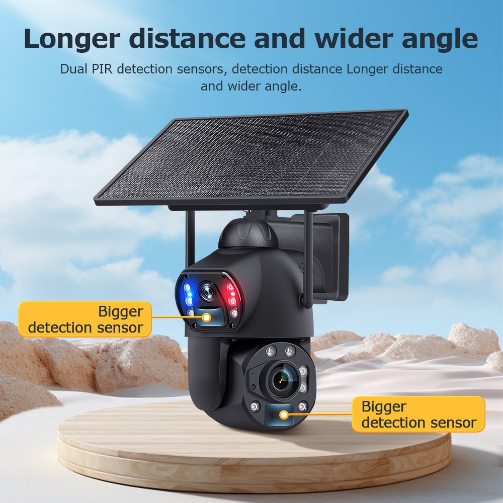 UBOX 4K 36X Zoom 4G Camera IP66 Metal 10W Solar Panel 20000mAh Battery Dual Lens Laser Infrared Lamp 4G Solar Waterproof Camera