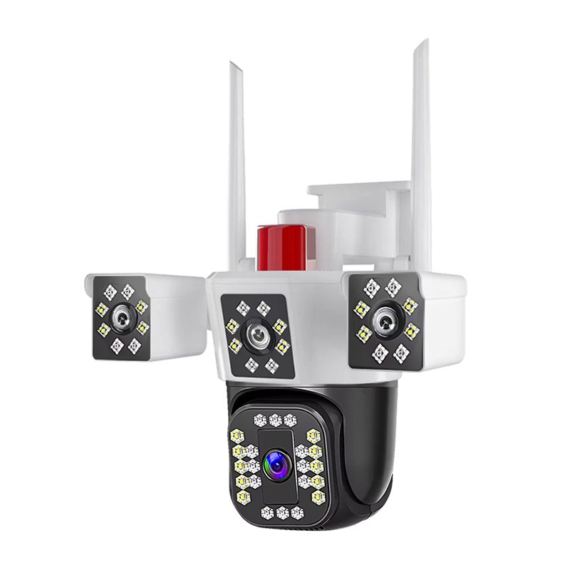 Leksell 6MP HD Triple Lenses IP66 Outdoor Wireless WIFI Camera 3 Screens Monitor p2p Smart Home Security Camera PTZ IP Camera