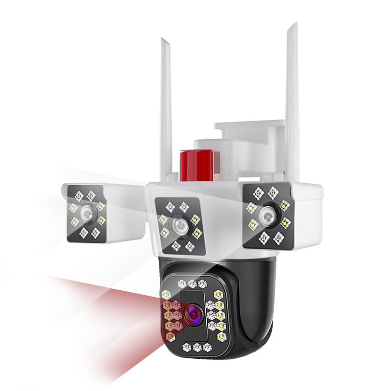 Leksell 6MP HD Triple Lenses IP66 Outdoor Wireless WIFI Camera 3 Screens Monitor p2p Smart Home Security Camera PTZ IP Camera