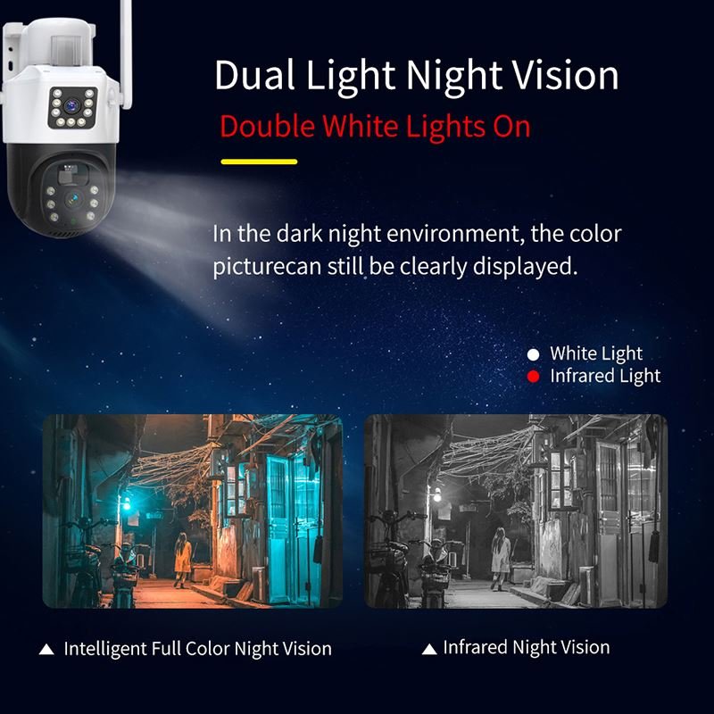 Waterproof Outdoor 4K HD Dual Lens Human Detection Battery Powered solar power system for surveillance camera