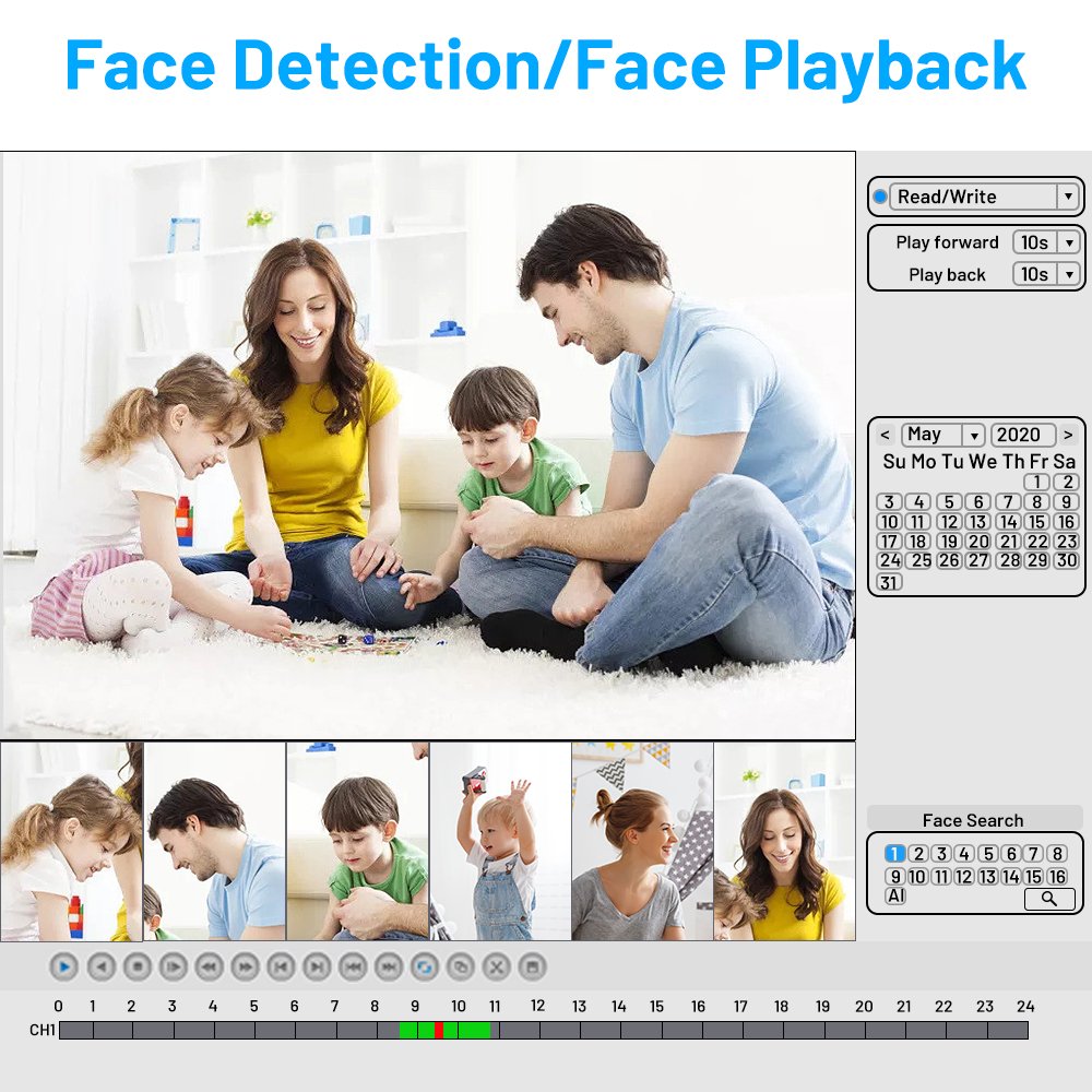 4K 8MP HD Security camera System 8 channels POE NVR IR Dome Camera Kit 24/7 Video Surveillance System Mobile Phone Control