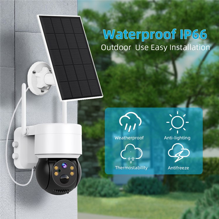 New Cheap Low Power PIR 1080P 2MP ICSEE Waterproof Surveillance Wireless Security PTZ Outdoor Solar WiFi CCTV Camera