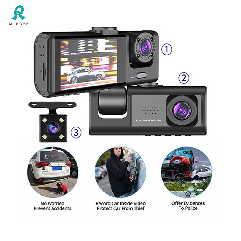Surveillance System Camera Triple Cameras Dashcam Board for Car