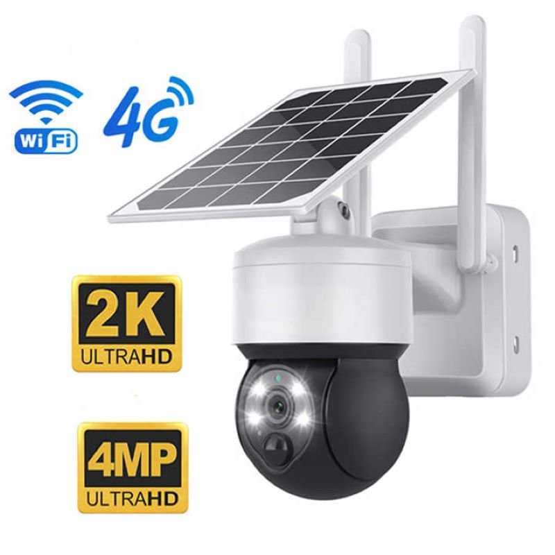 New HD CCTV surveillance secure wireless network outdoor camera IP65 waterproof 4g solar Ptz camera