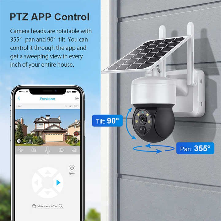 New HD CCTV surveillance secure wireless network outdoor camera IP65 waterproof 4g solar Ptz camera