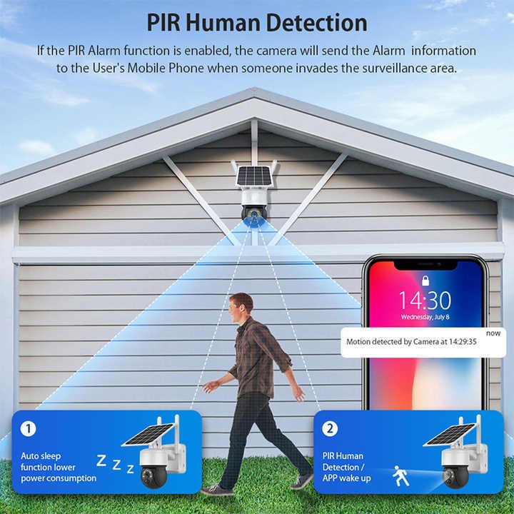 New HD CCTV surveillance secure wireless network outdoor camera IP65 waterproof 4g solar Ptz camera