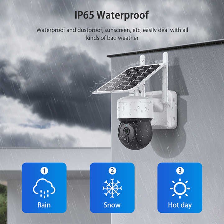 New HD CCTV surveillance secure wireless network outdoor camera IP65 waterproof 4g solar Ptz camera
