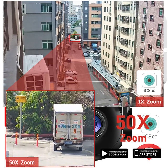 ICSEE 5MP IP Camera 50X Zoom WiFi Video Surveillance Camera CCTV Cam AI Human Detect Outdoor Security PTZ Camera IP66 Waterproof
