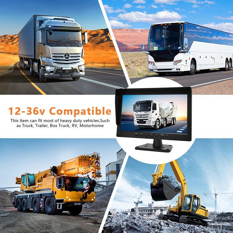 ZYX RTS video monitor for car 4 Channel Backup Camera Surveillance System 10.i inch monitor 4CH DVR monitor