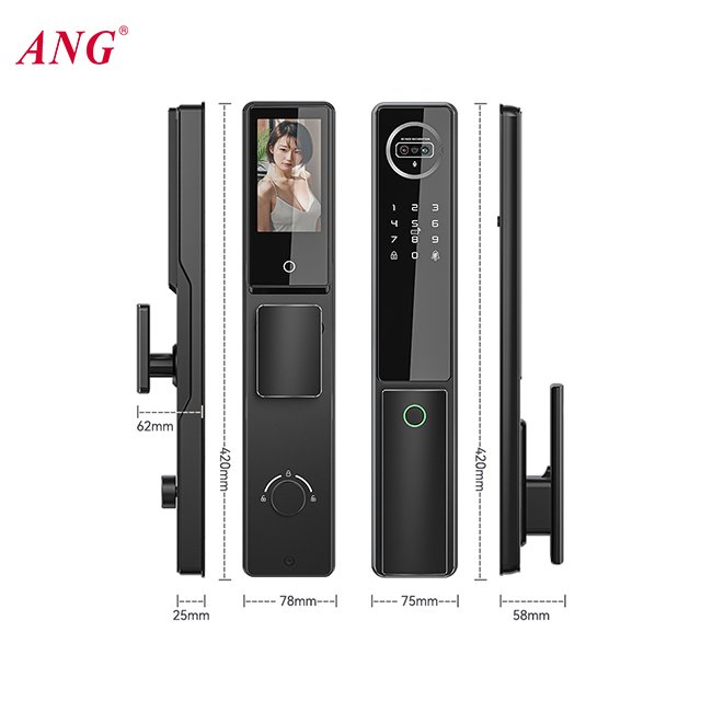Video Surveillance Remote Smart Door Lock Tuya Wifi Screen 3D Face Digital Lock For Wood Door