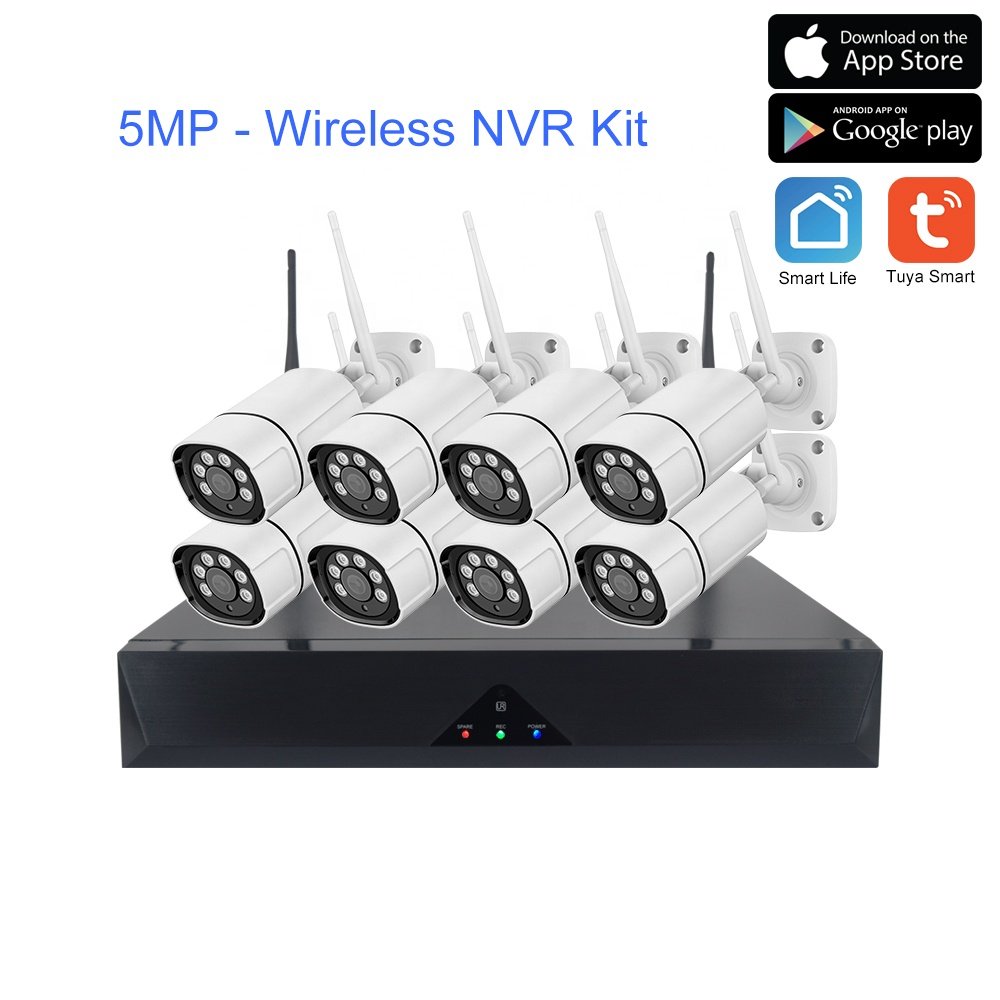 video and audio recording 8ch 8 16 channel home surveillance outdoor wifi security camera system 5mp wireless wifi nvr kit tuya