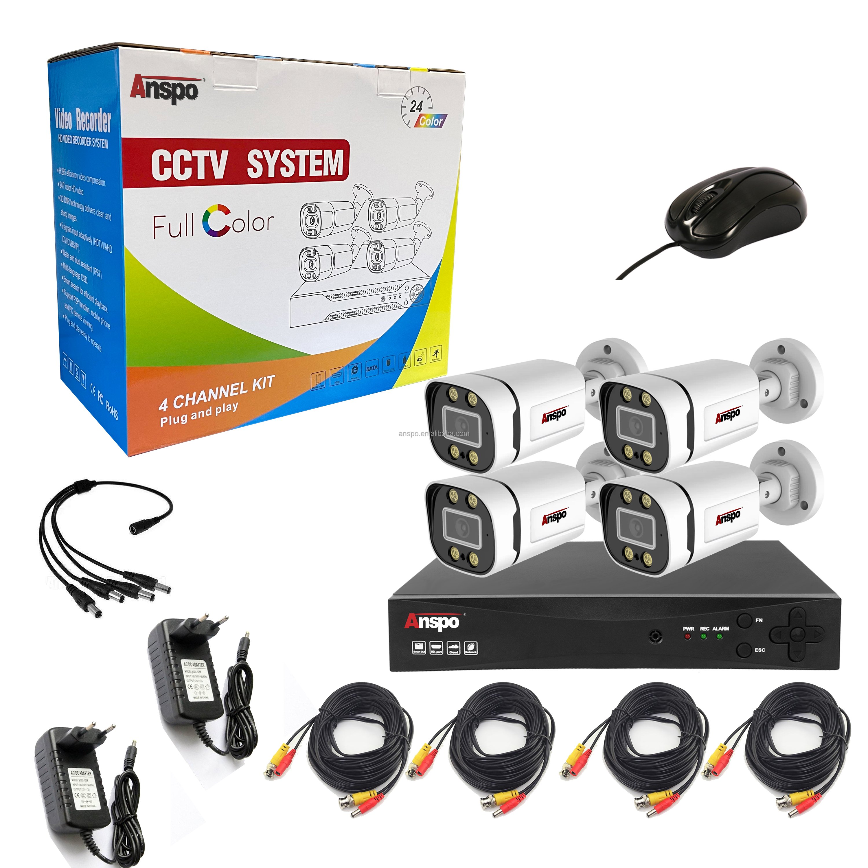2024 new model CCTV AHD Bullet Camera 5MP 4CH Night Vision DVR Security Home System Video Surveillance DVR