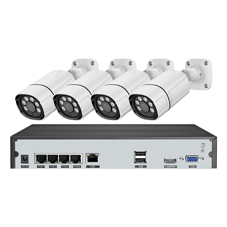 XMEye 4mp 5mp 8mp 4ch POE CCTV camera H.265 2k 4k 4 Channel Ai Smart Ip POE Camera Nvr Kit 4ch Home Security Cctv Camera System