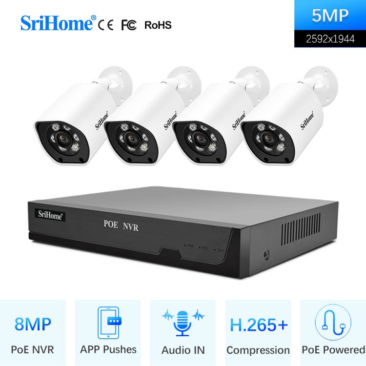 2024 NVS005 +8*SH034B 5MP Kits Hot Sale 8CH IP Security Camera System Two Way Talk CCTV Security Video Surveillance System