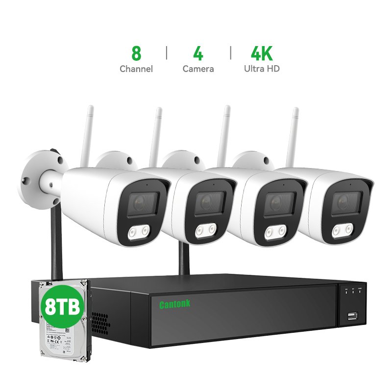 GOOD PRICE HOME 4CH 8MP WIFI SECURITY CAMERA SYSTEM WIRELESS NVR KIT P2P VIDEO SURVEILLANCE CCTV CAMERA SYSTEM WIFI KIT 4K