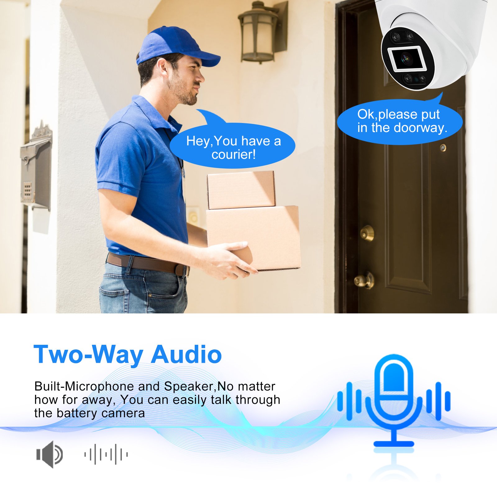 JideTech 8MP Poe Dome Camera System Waterproof Two-Way Audio Ip66 Surveillance System Home Security System