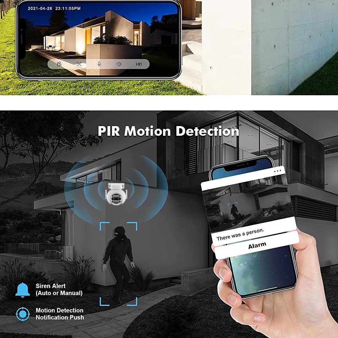 4MP Smart Home Network Camera Security Hd Wi-fi Cctv Ptz Night Vision DUAL LENS Smart 4mp Ip Full HD ICSEE ptz camera security