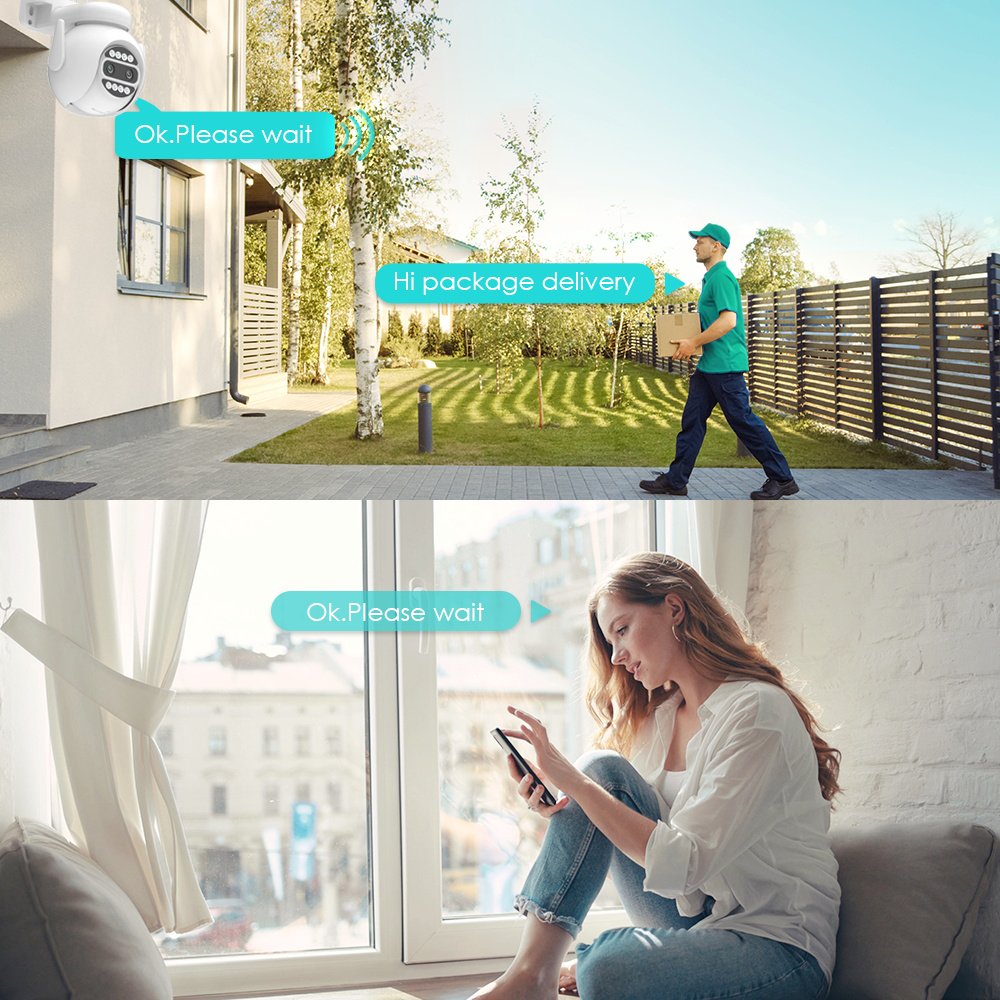4MP Smart Home Network Camera Security Hd Wi-fi Cctv Ptz Night Vision DUAL LENS Smart 4mp Ip Full HD ICSEE ptz camera security