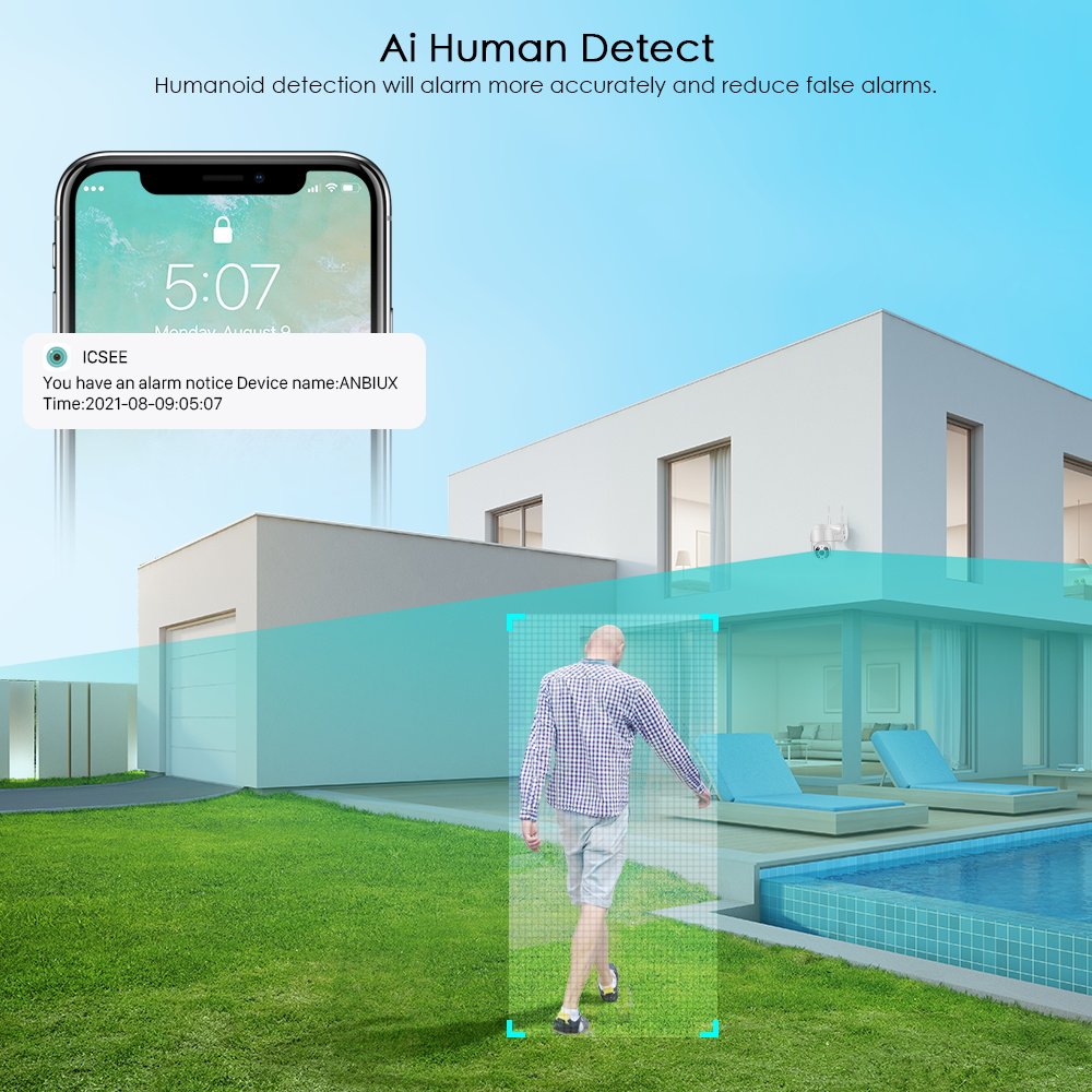 4MP Smart Home Network Camera Security Hd Wi-fi Cctv Ptz Night Vision DUAL LENS Smart 4mp Ip Full HD ICSEE ptz camera security