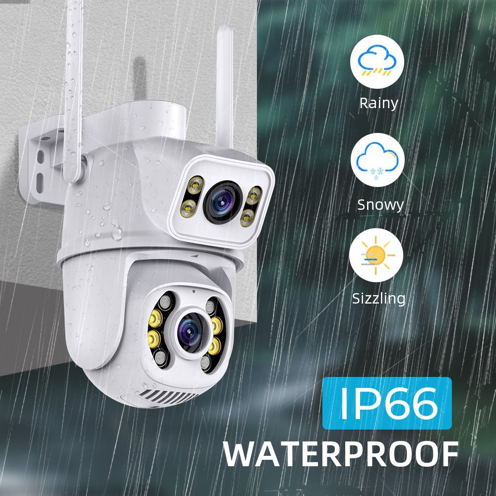 Icsee 8mp Ptz Wireless Wifi Dual Lens Outdoor Security System Waterproof Ip66 Support 3 Ways To Connect Cctv Camera