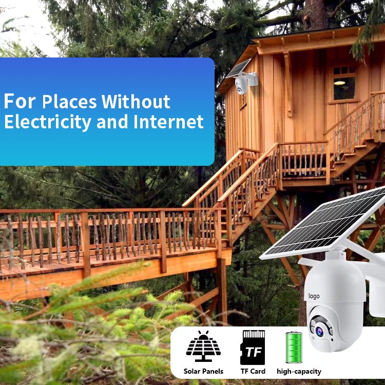 Outdoor House PTZ Video CCTV Wireless Security Surveillance System GSM SIM Card LTE IP Solar Panel Powered Battery 4G Camera