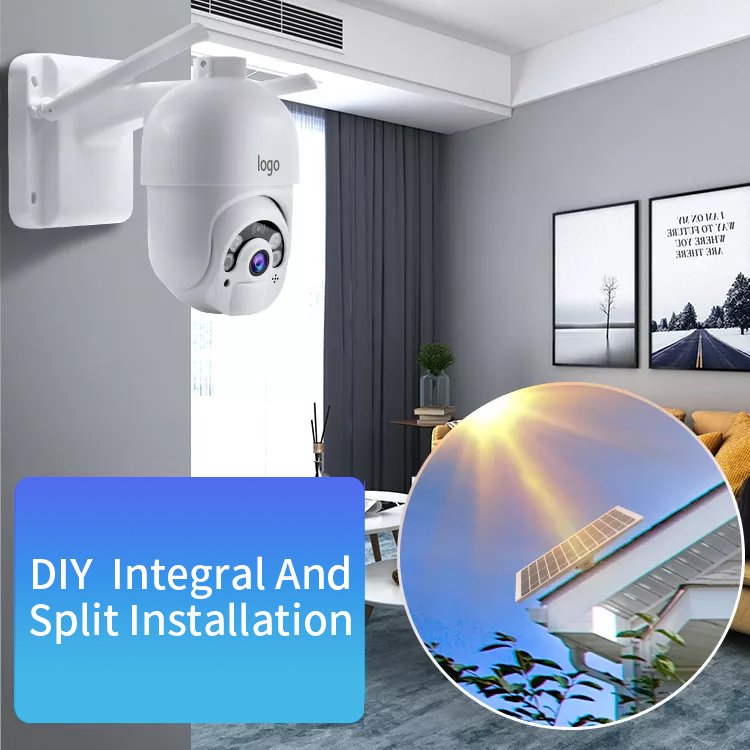 Outdoor House PTZ Video CCTV Wireless Security Surveillance System GSM SIM Card LTE IP Solar Panel Powered Battery 4G Camera