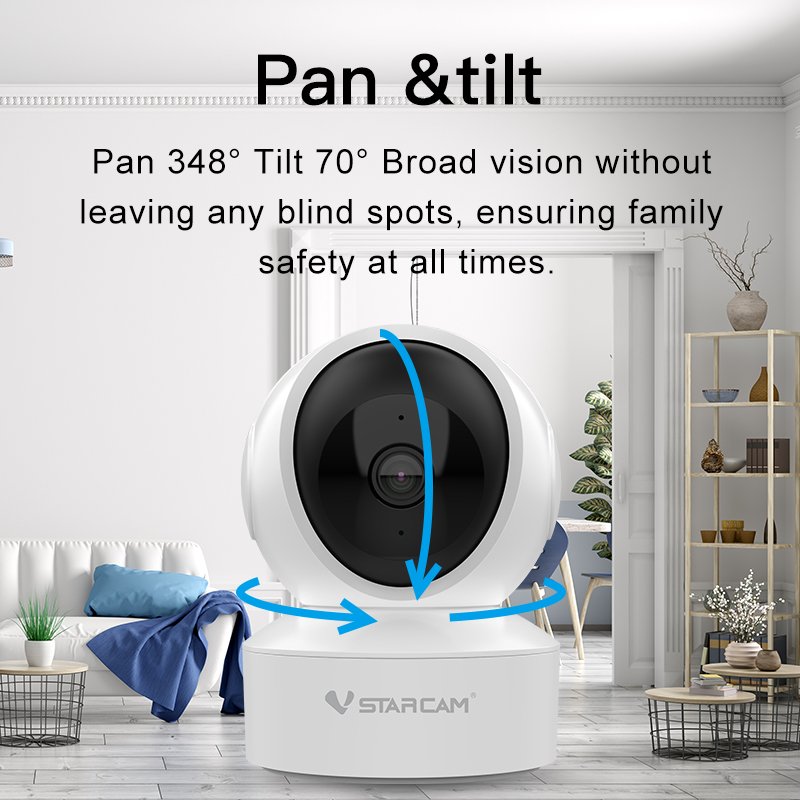 Vstarcam 5MP Dual Band Indoor Wireless Security Camera Night Vision Wi-Fi with CMOS Technology NVR Data Storage Option