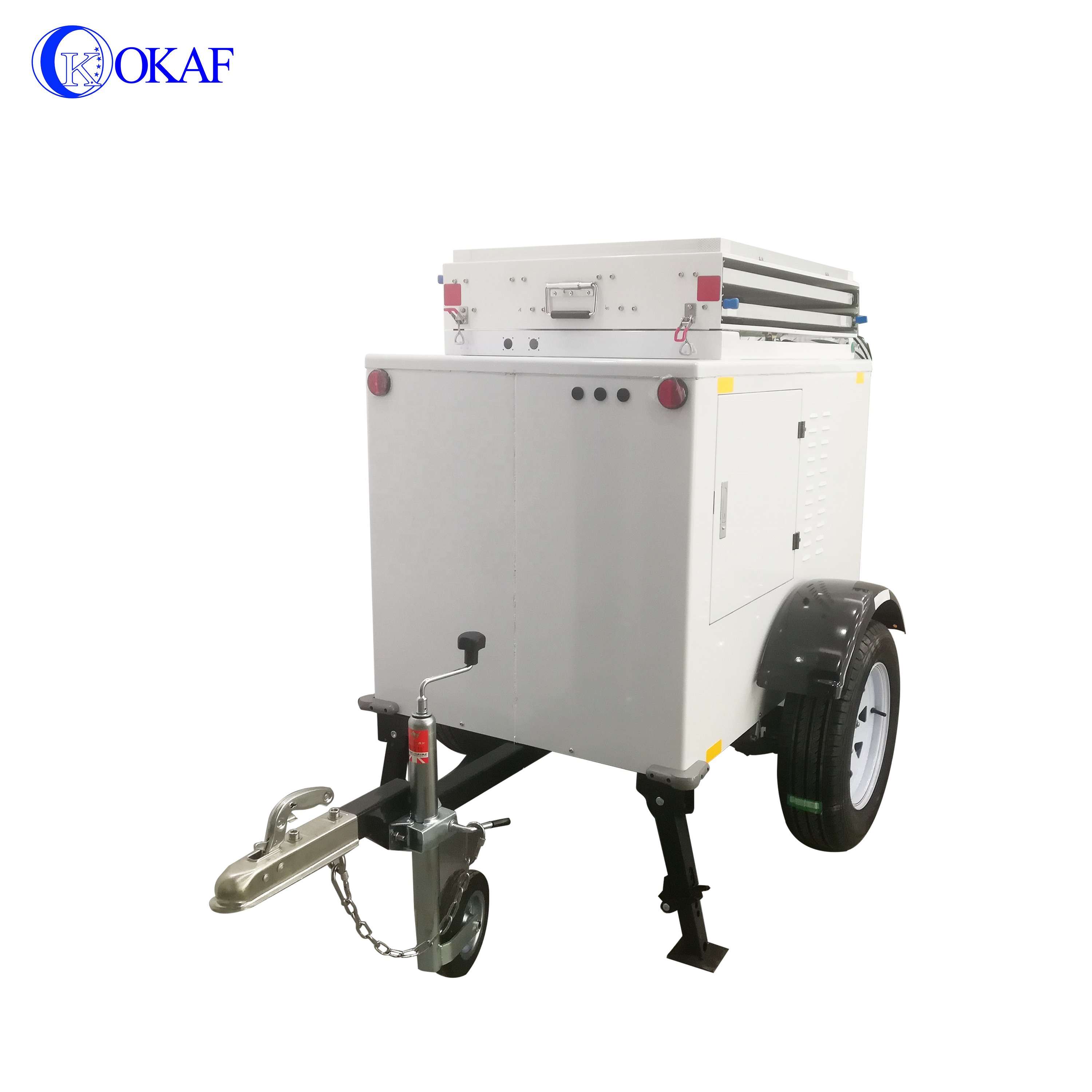 Outdoor Solar Powered Mobile Sentry Security Trailer Portable Monitoring System CCTV Trailer with P2P IP PTZ Camera