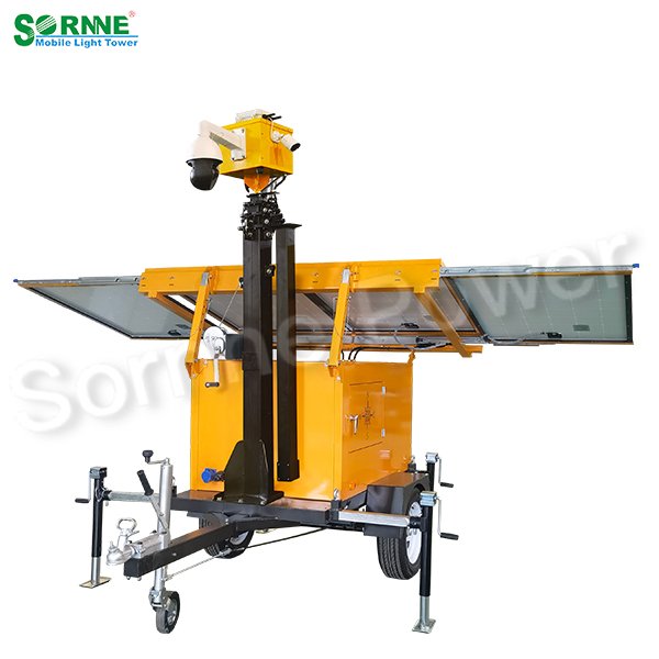 Hot portable CCTV surveillance solar trailer with 4g 5g security camera