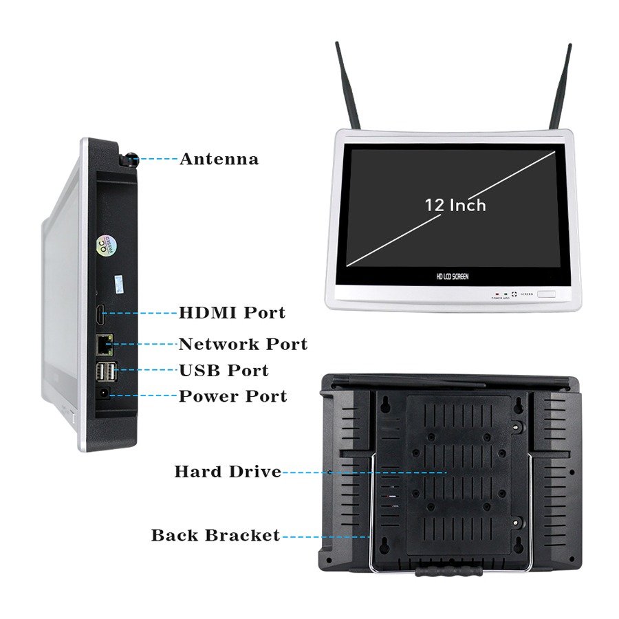 Email Alarm 3MP WiFi Camera Set Wireless Video Surveillance System Outdoor Security Camera Kit NVR Monitor 4CH CCTV System
