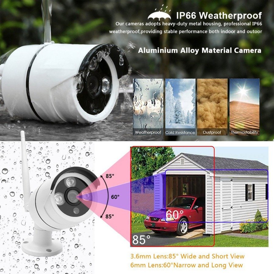 Email Alarm 3MP WiFi Camera Set Wireless Video Surveillance System Outdoor Security Camera Kit NVR Monitor 4CH CCTV System