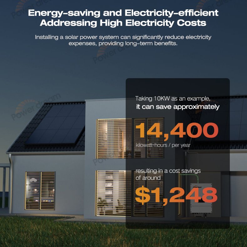 Power Dream 10000w Solar Panel Kit Power Generator 5KW off Grid 10kw Home Solar Energy Systems