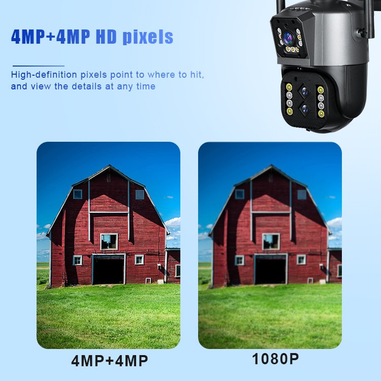 10X 4K Wifi IP Network Camera Dual Lens System Ptz Motion Tracking Security 10X Optical Zoom Surveillance CCTV Home Camera
