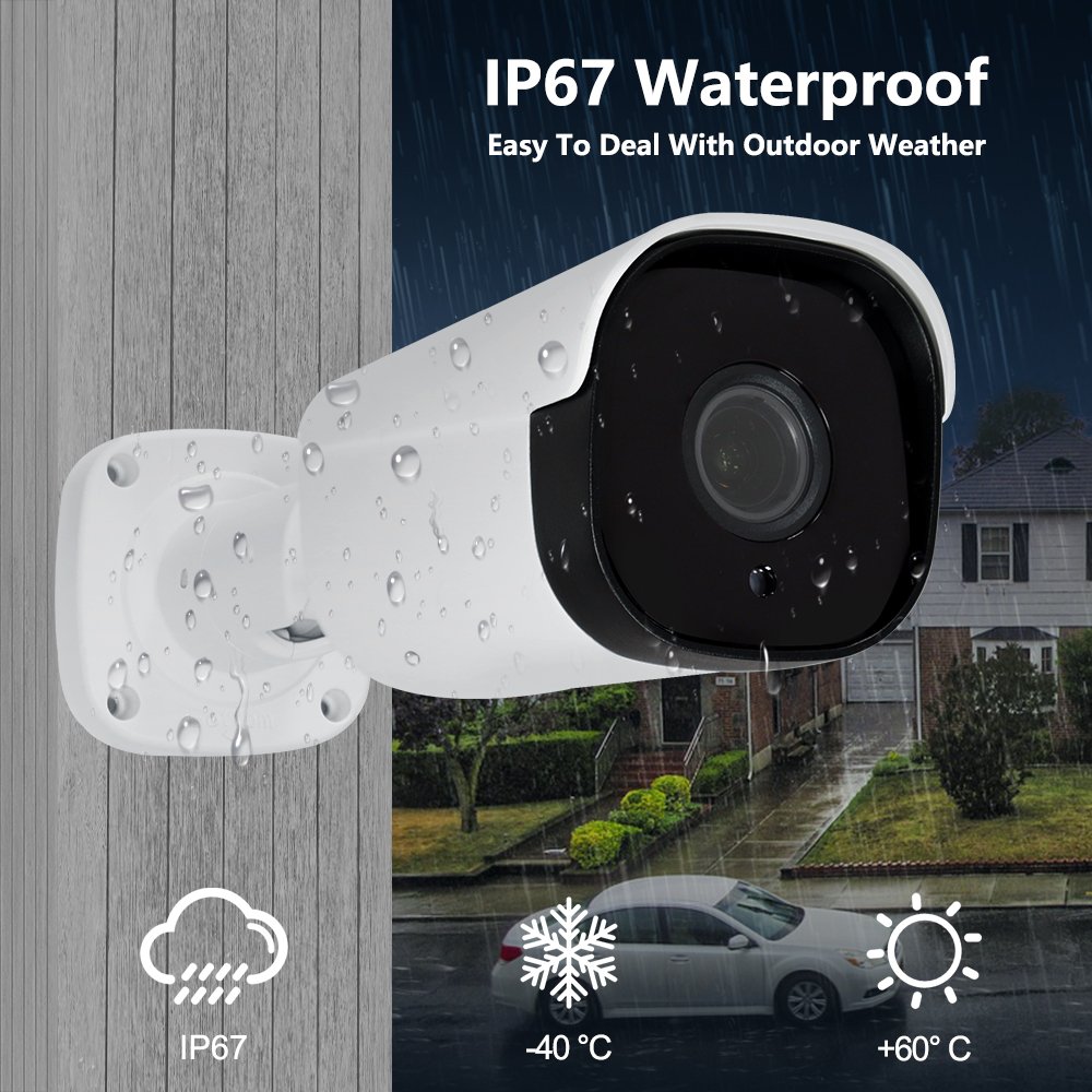 2023 Cctv Ip Video H.265 Security Camera Systems Surveillance System Outdoor Bullet Camera Surveillance Security Poe Nvr Kit