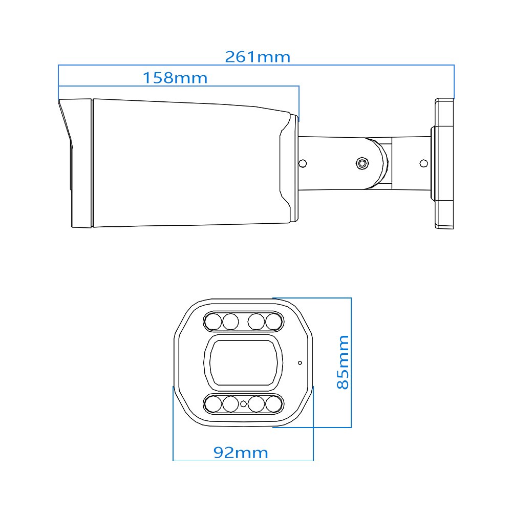 Micro SD Card 256GB Wide dynamic 120dB Perimeter Protection Tiandy Bullet Camera 40m Light Distance NVR Camera System