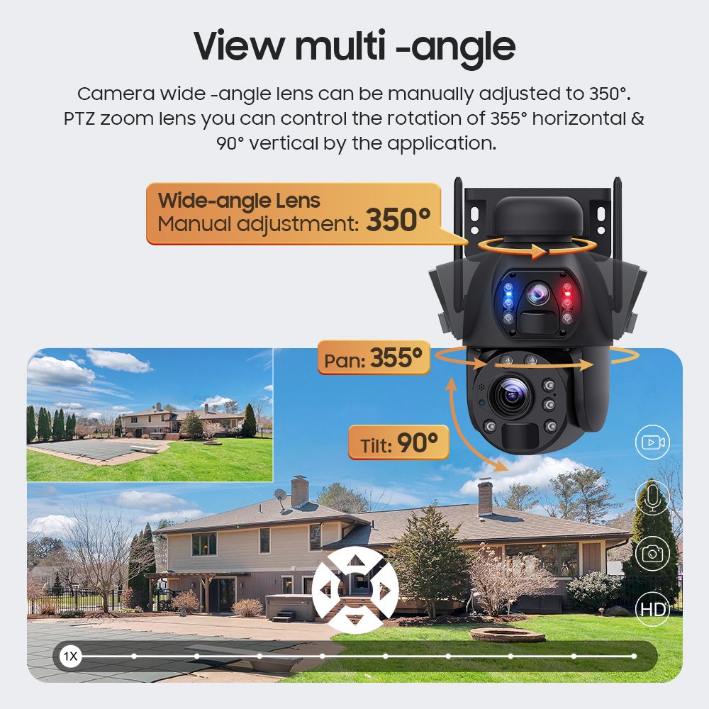 Wistino 6MP 20X Zoom ultra high definition outdoor waterproof auto tracking solar 4g wireless sim cctv camera