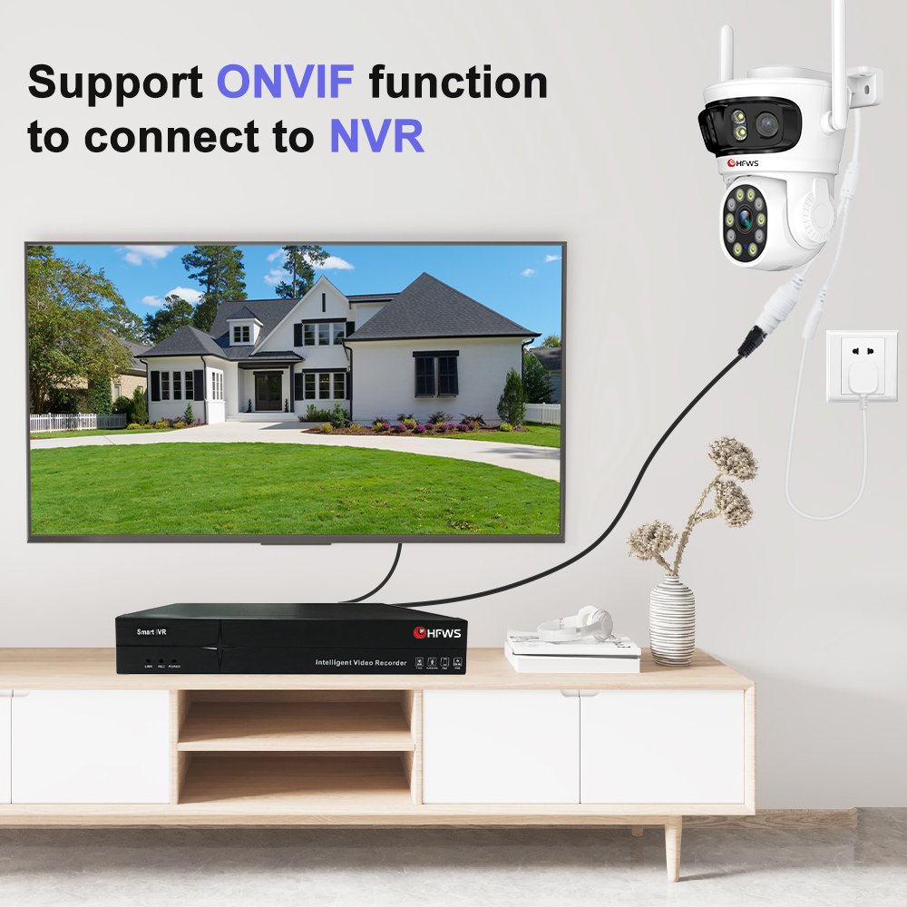 6K Wifi Camera 3MP 3 Lens 3 Screen Ai Human Auto Tracking Wireless Network CCTV Outdoor Wifi Ptz Security surveillance Cameras