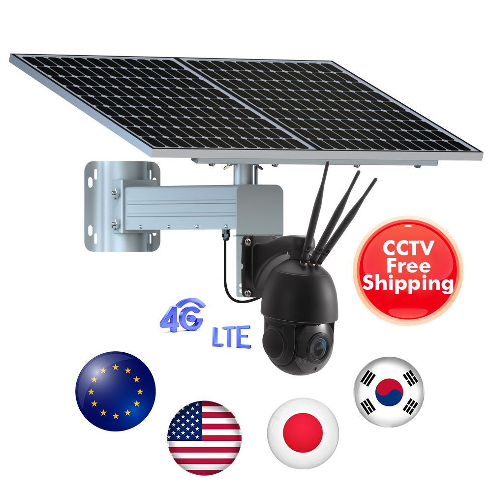TecDeft Hot Sale 8mp 4k resolution outdoor waterproof 4G network PTZ wireless solar powered cctv camera system support TF 128G