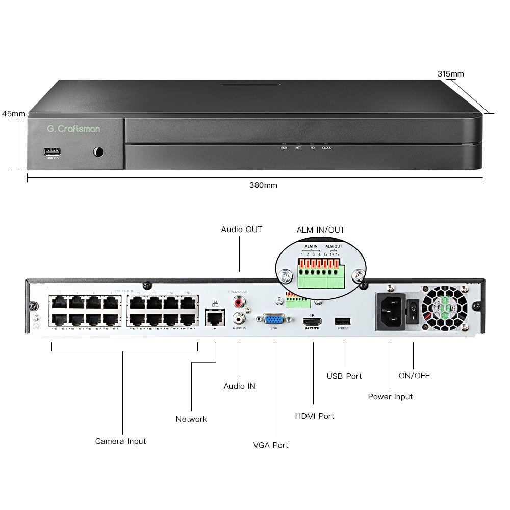 GA-YUFD-M8SS-K8 4K 8MP POE IP CCTV Security Camera NVR System Human Detection Vehicle Detect Dual Light Alarm Smart Motion