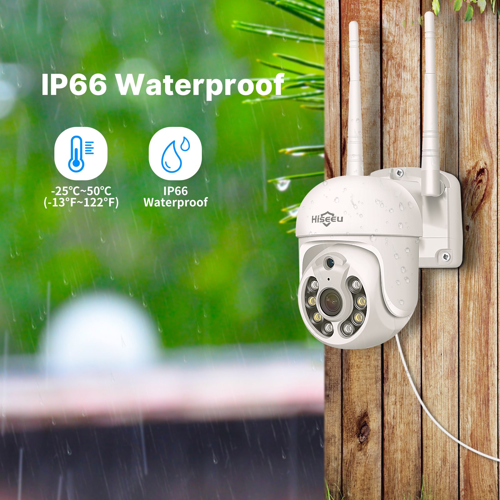 Hiseeu Wireless 5MP PTZ Digital Zoom CCTV Wifi IP Video Surveillance Camera Security System 2 Way Audio Outdoor Wifi Camera Kit